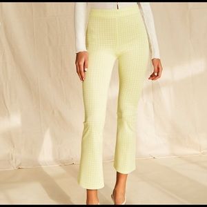 Gingham Print Flare Pants